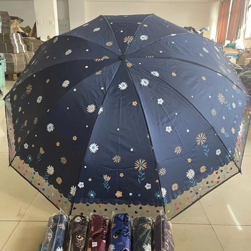 2 Inch 3 Fold Heavy Frame Net Umbrella - Color: Multiple