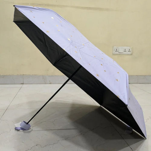 5 Fold White Printed Umbrella - Color: Multiple