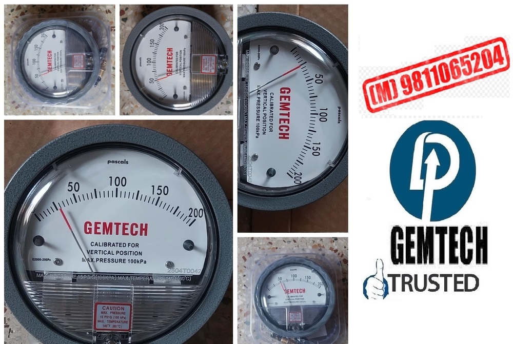GEMTECH Differential Pressure Gauge Distributor For Raipur Chhattisgarh