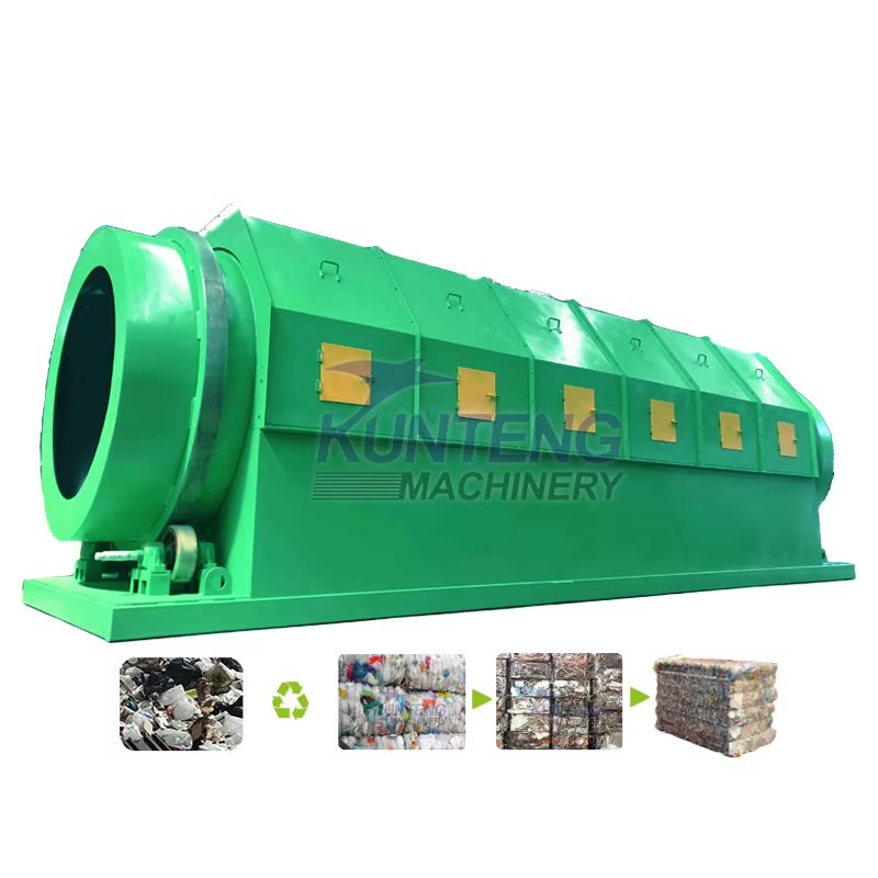 Automatic Sorting Waste Machine Construction Line Plastic Waste Sorting Equipment Trommel Screen Home Garbage Recycling Line - Output: 8 Ton/Hr