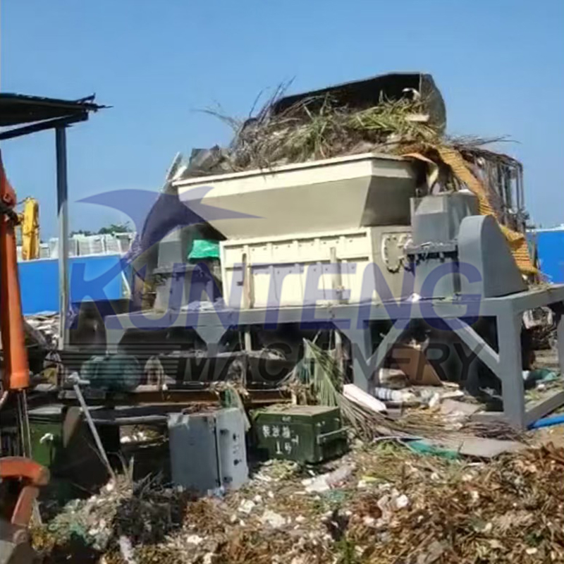 Double Shaft Waste Shredder Machine Wood Metal Shredder Equipment
