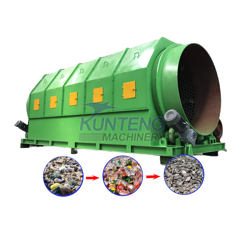 Municipal Waste Sorting Equipment Trommel Screen For Garbage Sorting - Output: 8 Ton/hr