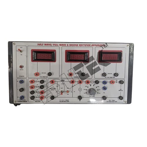 HALF WAVE, FULL WAVE & BRIDGE RECTIFIER APPARATUS WITH ALUMINUM PANEL & DIGITAL PANEL