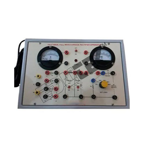 RIPPLE FACTOR APPARATUS WITH BAKELITE PANEL & ROUND METERS  (HALF WAVE, FULL WAVE AND BRIDGE RECTIFIER)