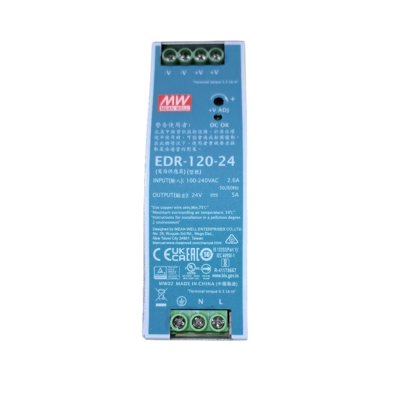 Meanwell Model No.Edr-120-24 Switch Mode Power Supply - Efficiency: >85%