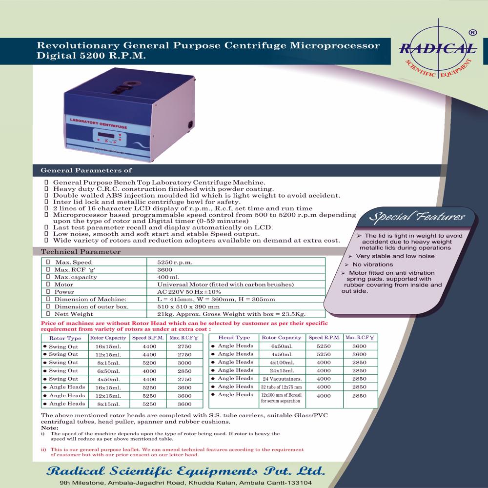 Revolutionary General Purpose Digital Centrifuge RST-8M