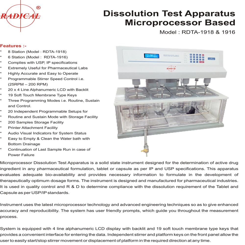 Tablet Dissolution Test Apparatus (6 Basket) RS-1916