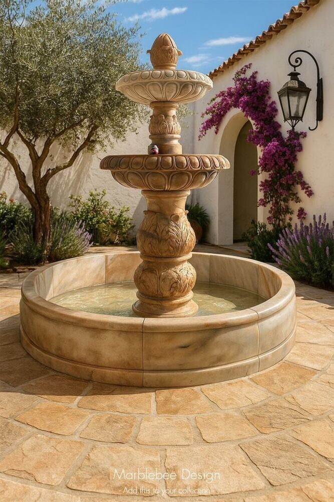 Brown Stone Outdoor Water Fountain - Feature: Durable