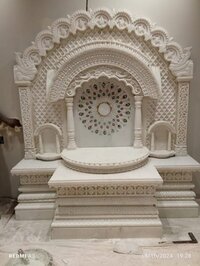2.7 Feet White Carved Marble Temple - Feature: Durable