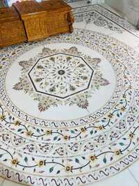 White Marble Inlay Flooring - Color: Muticolor