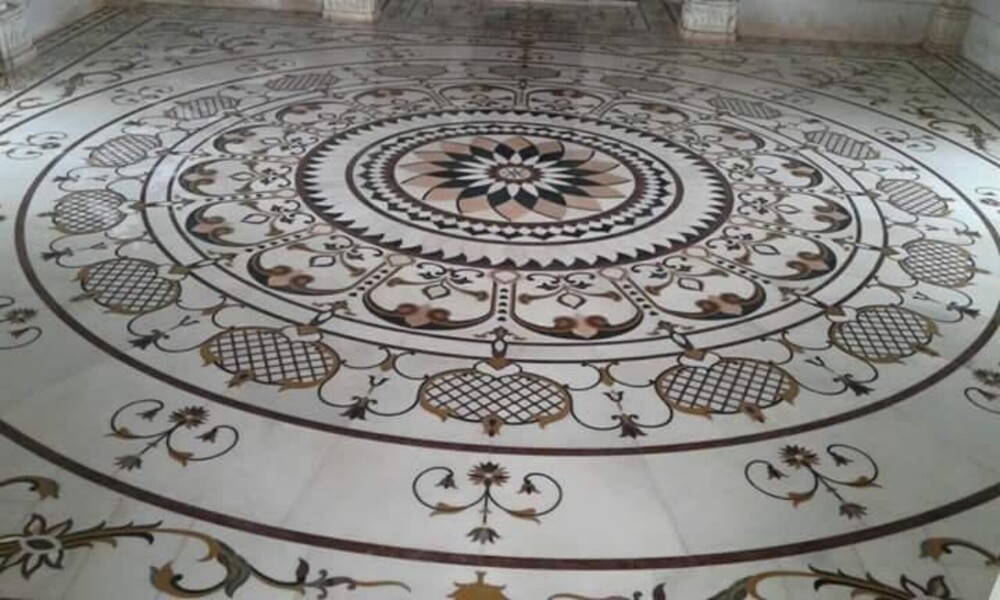 Slab Pure White Makrana Marble Ilya Work For Flooring - Color: Muticolor
