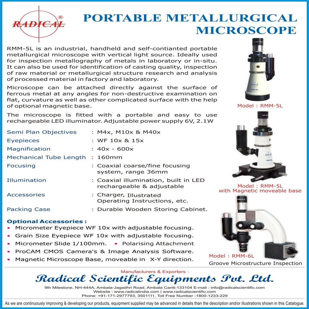 Portable Grooved Metallurgical Microscope Rmm-6l - Application: Study Of Rock And Minerals