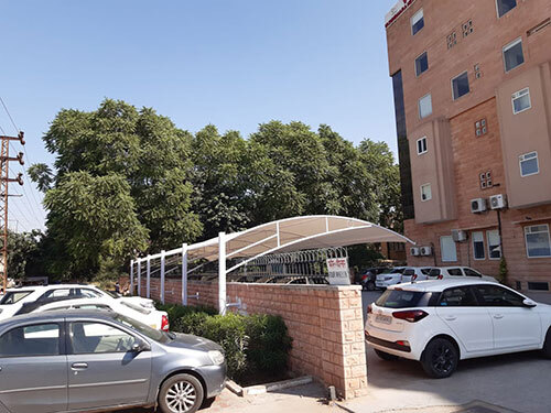 Tensile Car Parking Structure - Color: White