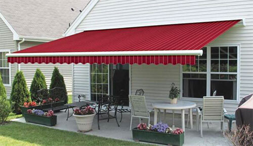 Outdoor Terrace Awning - Color: Red