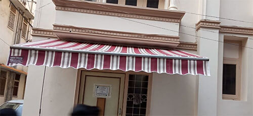 Foldable Terrace Awning - Color: Multicolor