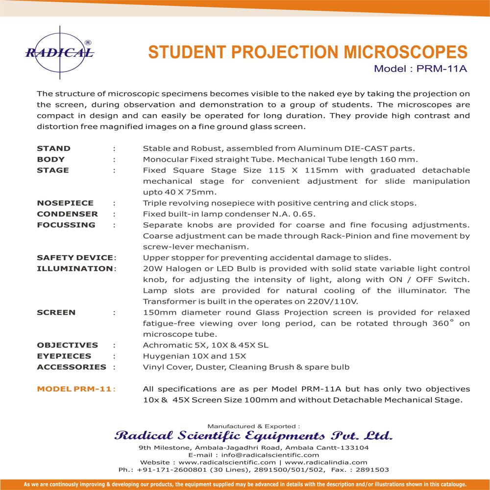 Student Projection Microscope PRM-11A