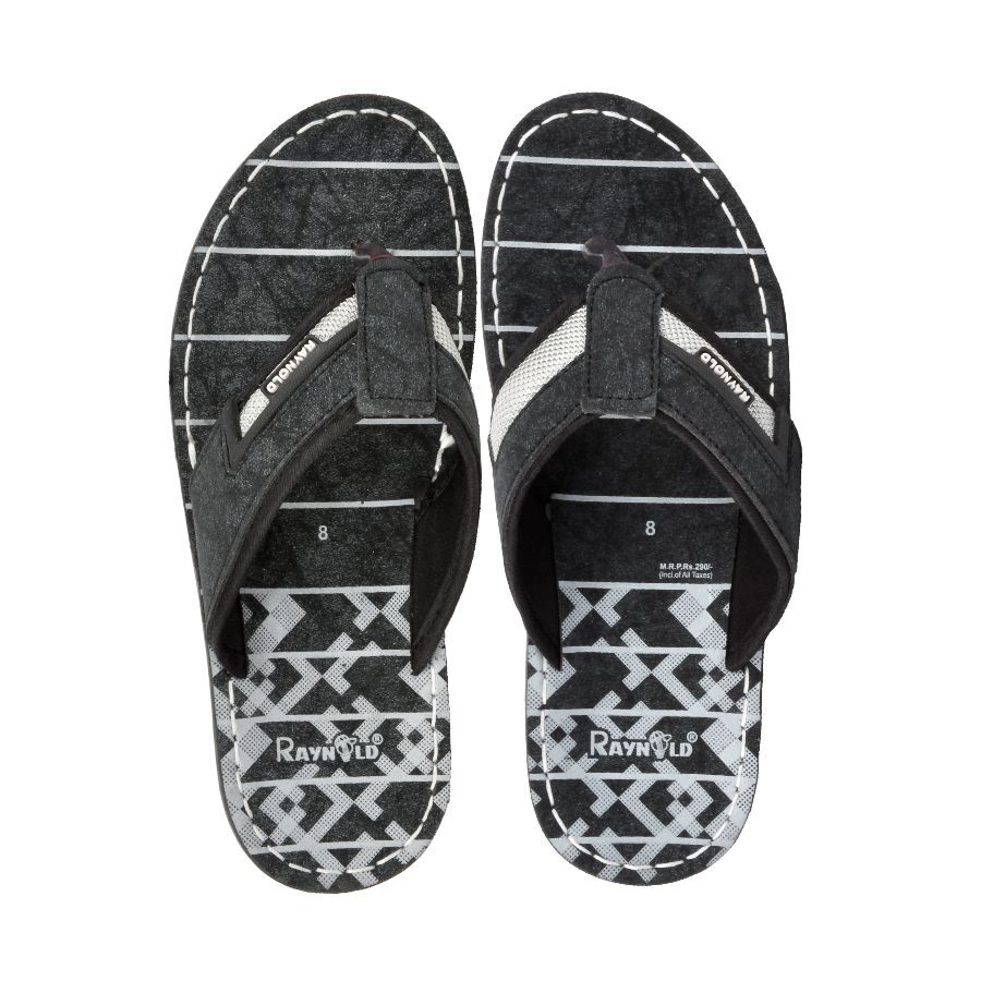 Men Flip Flop K-113-Black Slippers - Color: Multicolor