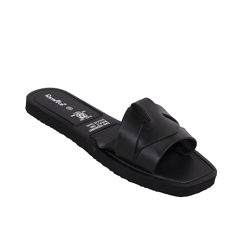 Trinita Ladies Slip On Flat Sandals - Color: Black