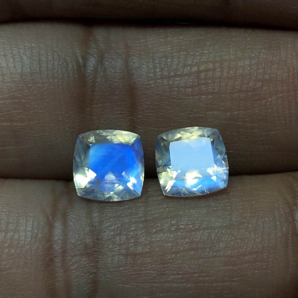 Square Cushion Cut Blue Moonstone