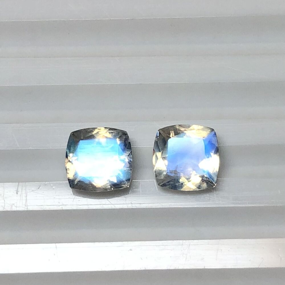 Square Cushion Cut Blue Moonstone