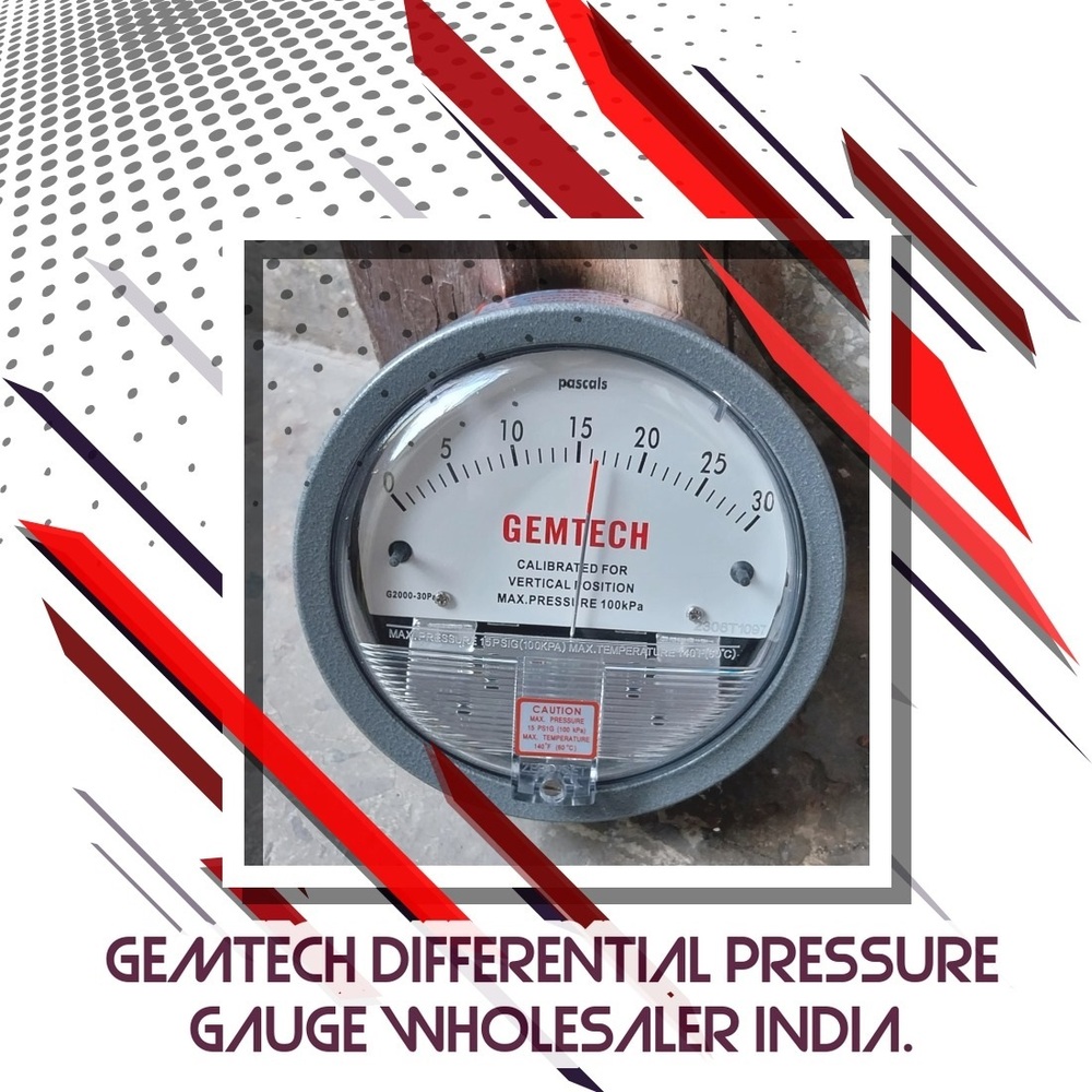 GEMTECH Differential Pressure Gauge Distributor For Chittorgarh Rajasthan