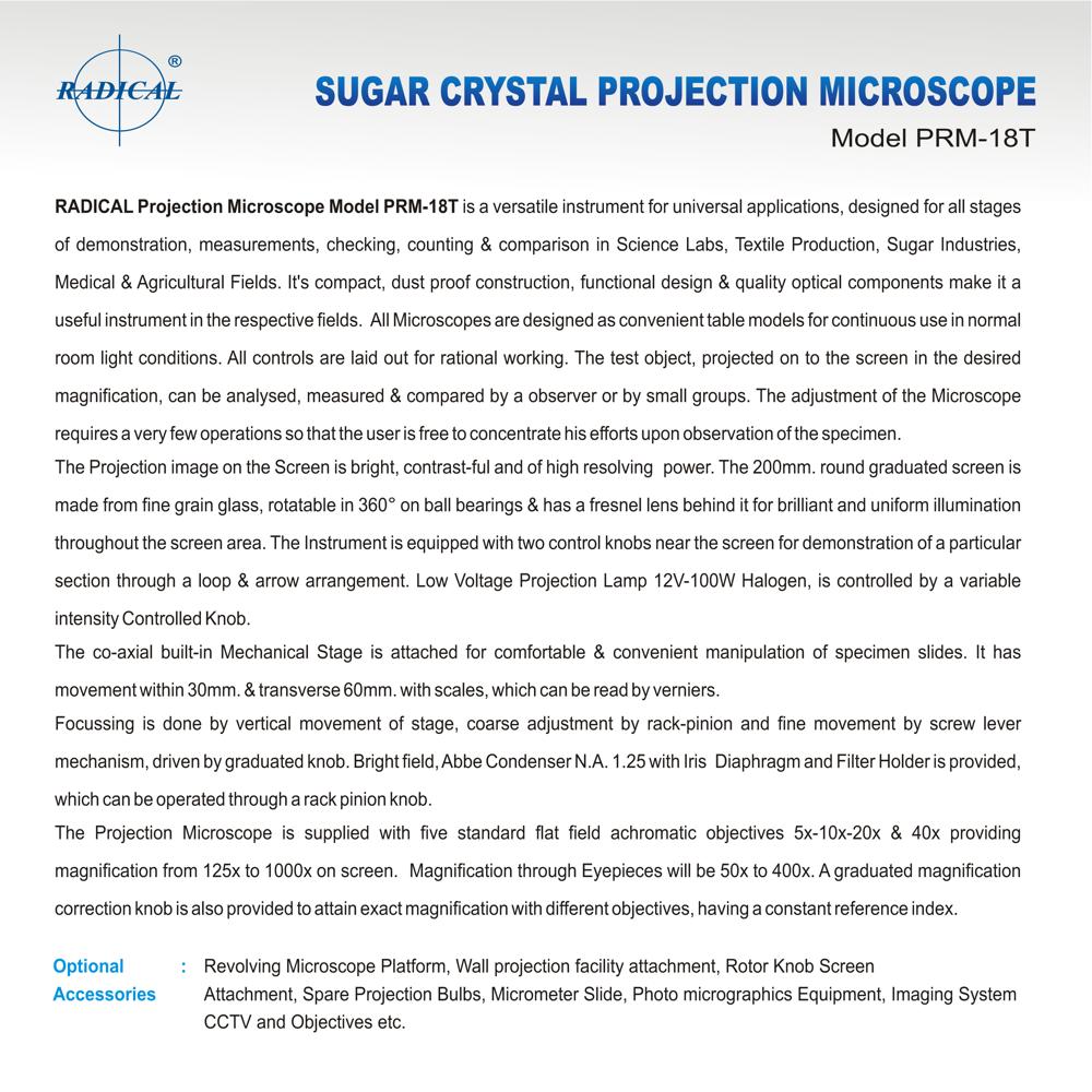 Trinocular Projection Microscope Prm-18t - Application: Measurements