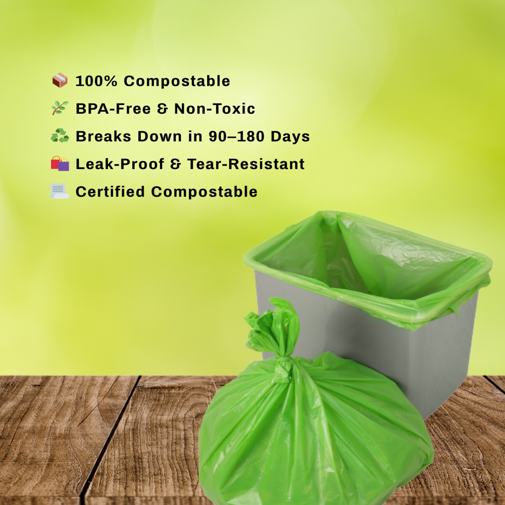 Compostable Garbage Bags - Color: Green
