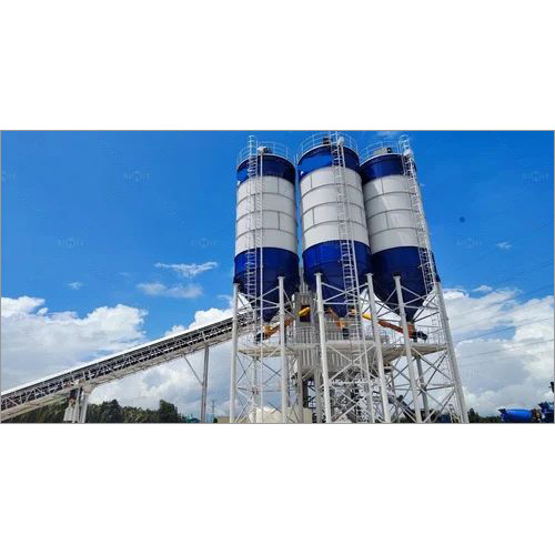Inline Bin Concrete Batching Mixing Plant - Color: Customized