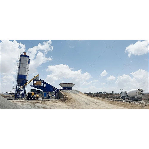 Mobile Concrete Batching Plant With Turbo Pan Mixer - Color: Customized