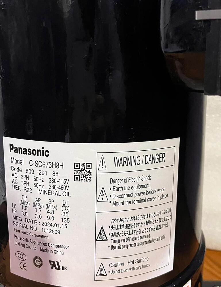 Panasonic C-sc673 8 Ton 3 Phase Scroll Compressor - Color: Black