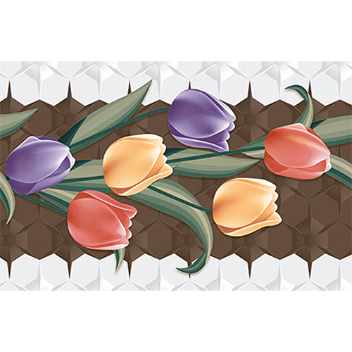 2333-Hl-1 300X450 Mm Waterpoof Glossy Finish Tile - Color: Multi Color