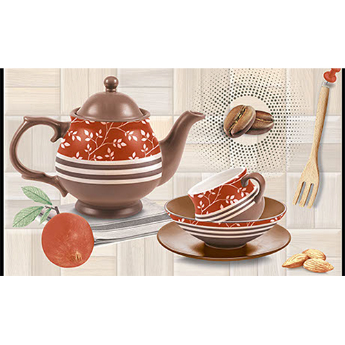 2389-Hl-3(R2) 300X450 Mm Waterpoof Glossy Finish Tile - Color: Browns / Tans