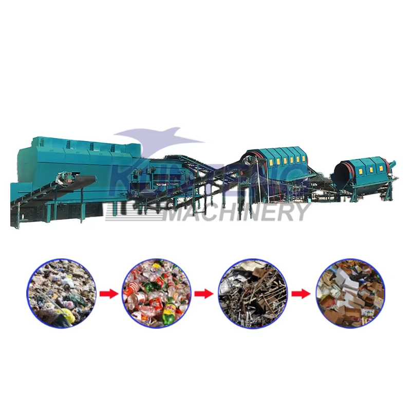 50Tph Landfill Stale Municipal Solid Waste Sorting And Separating Manual Machines Plant Construction Waste Sorting Recycle Line - Application: Industrial