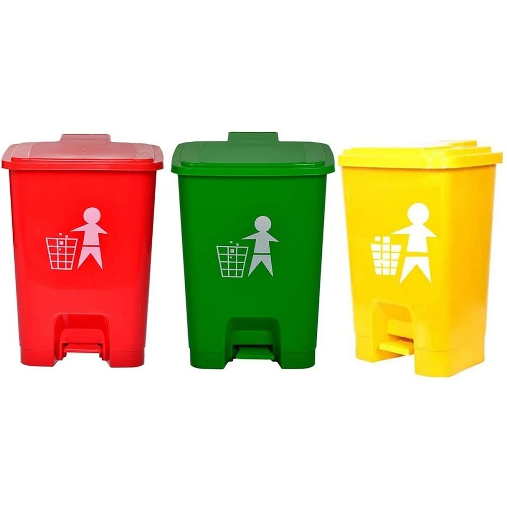 3 Bins Bio Waste Trolley With Ms Stand - Feature: Durable