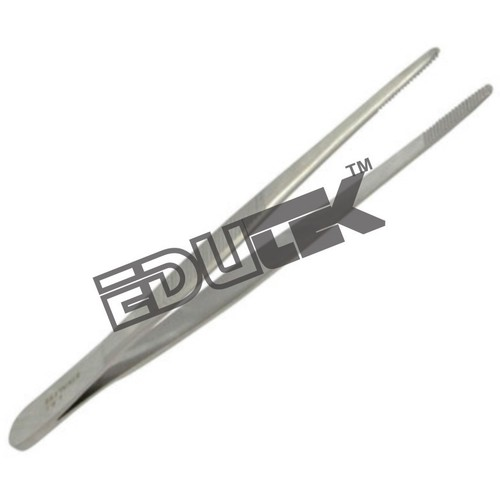 Forceps - 115mm Stainless Steel, Straight Blunt Ends, Polished Finish, Autoclavable For General Laboratory Use, Delicate Object Manipulation