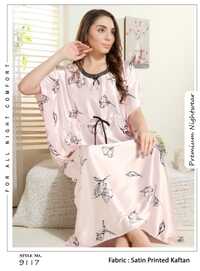 Womy Satin Kaftan Nighty