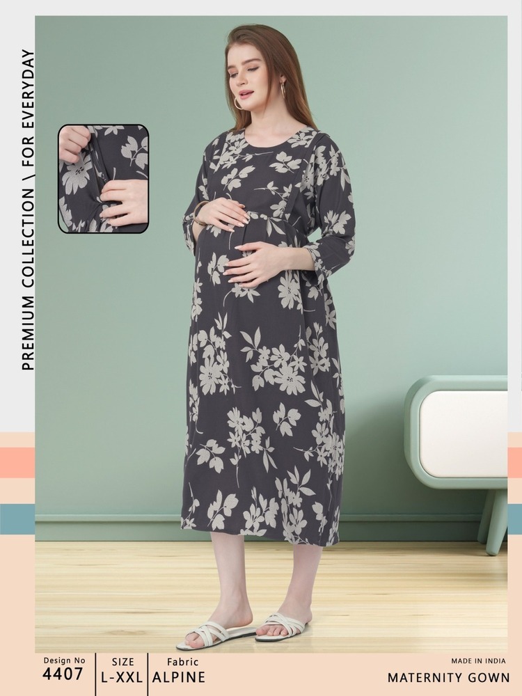 Womy Maternity & Nursing Gown  Comfortable, Feeding-Friendly Wear