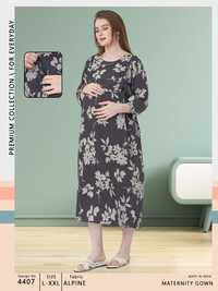 Womy Maternity & Nursing Gown  Comfortable, Feeding-Friendly Wear