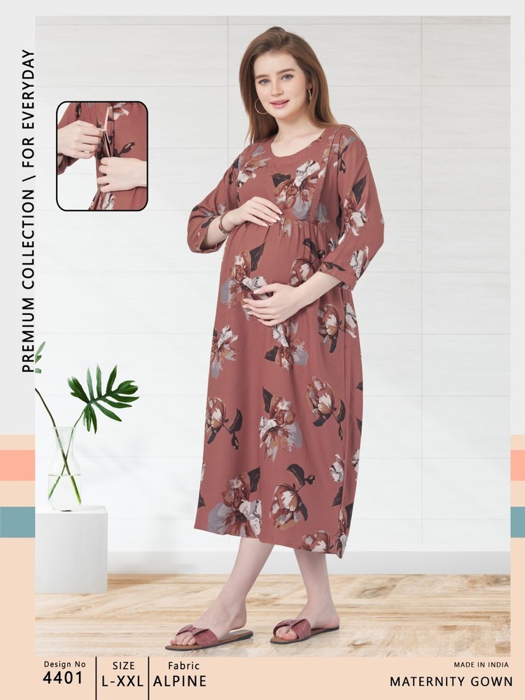 Womy Stylish Maternity & Nursing Gown