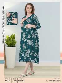 Stylish Maternity & Nursing Gown  Feeding-Friendly Comfort Wear