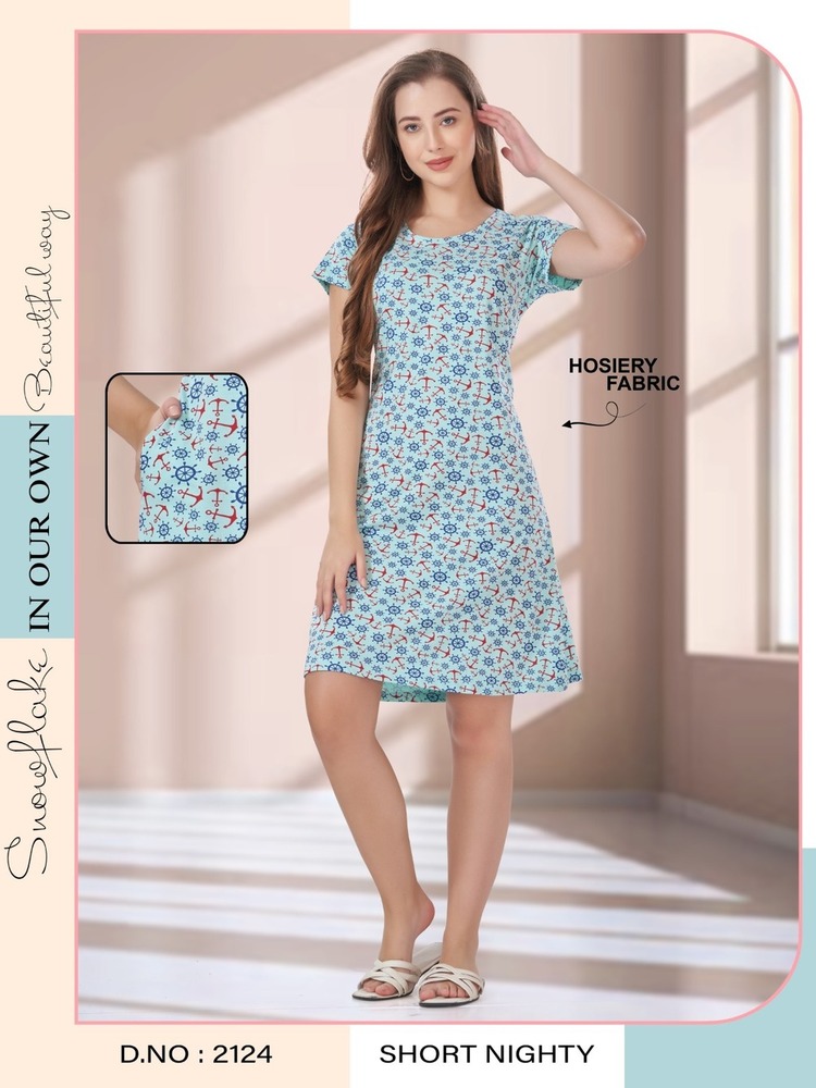 Hosiery Short Nighty Round Neck