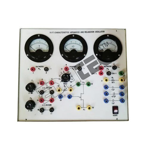 UJT CHARACTERISTICS APPARATUS & UJT AS RELAXATION OSCILLATOR WITH BAKELITE PANEL & ROUND METERS