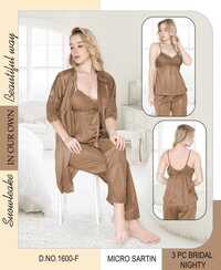 WOMY BRIDAL 3 PC NIGHTWEAR SET (LIGHT PADDED)