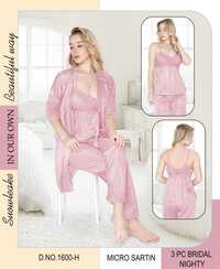 Womy Bridal 3PC Nightwear Set (Light Padded)