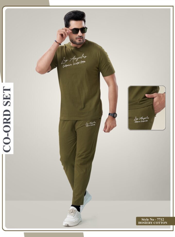 Womy Mens T-shirt Pajama Night Suit Set