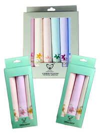 Womy Pure Cotton Embroidery Handkerchief  Luxurious Gift Set For Women  6 Different Colours