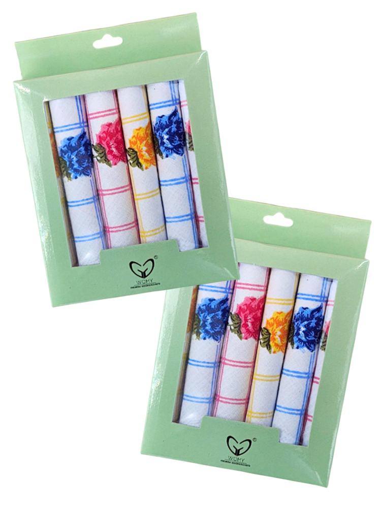 Womy Pure Cotton Napkin Handkerchief Mansi Design - Age Group: Adults