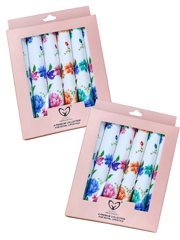 Womy Pure Cotton Handkerchief Gulab Design
