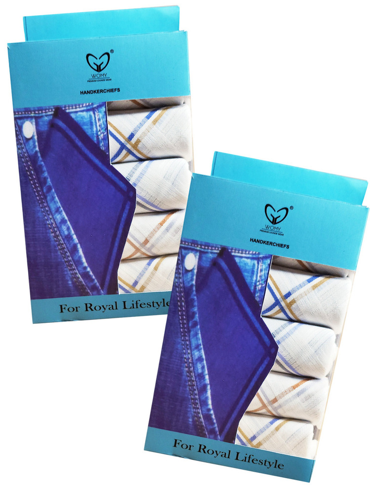 Womy Pure Premium Cotton Handkerchief 4400 WB  Luxurious Gift Set For Men