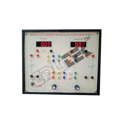 RESISTANCE IN SERIES & PARALLEL APPARATUS WITH ALUMINUM PANEL & DIGITAL PANEL METERS